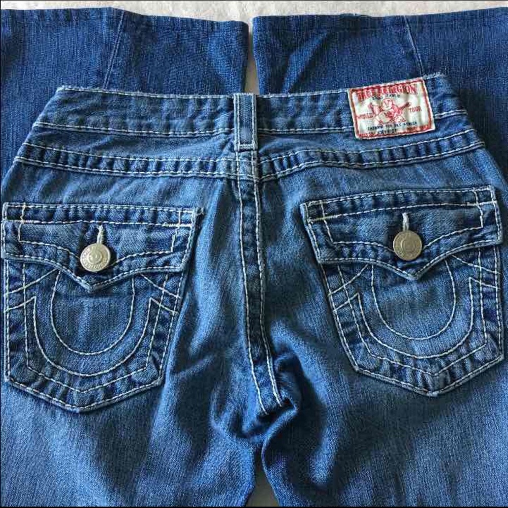 True Religion Indigo Wide Leg Jeans